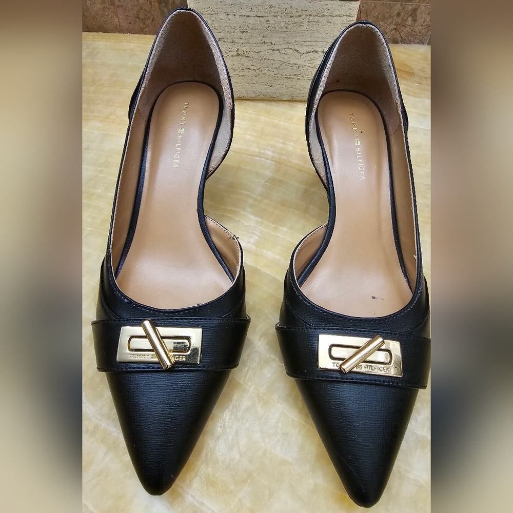 Black, Tommy Hilfiger, Kitten Heels Pumps